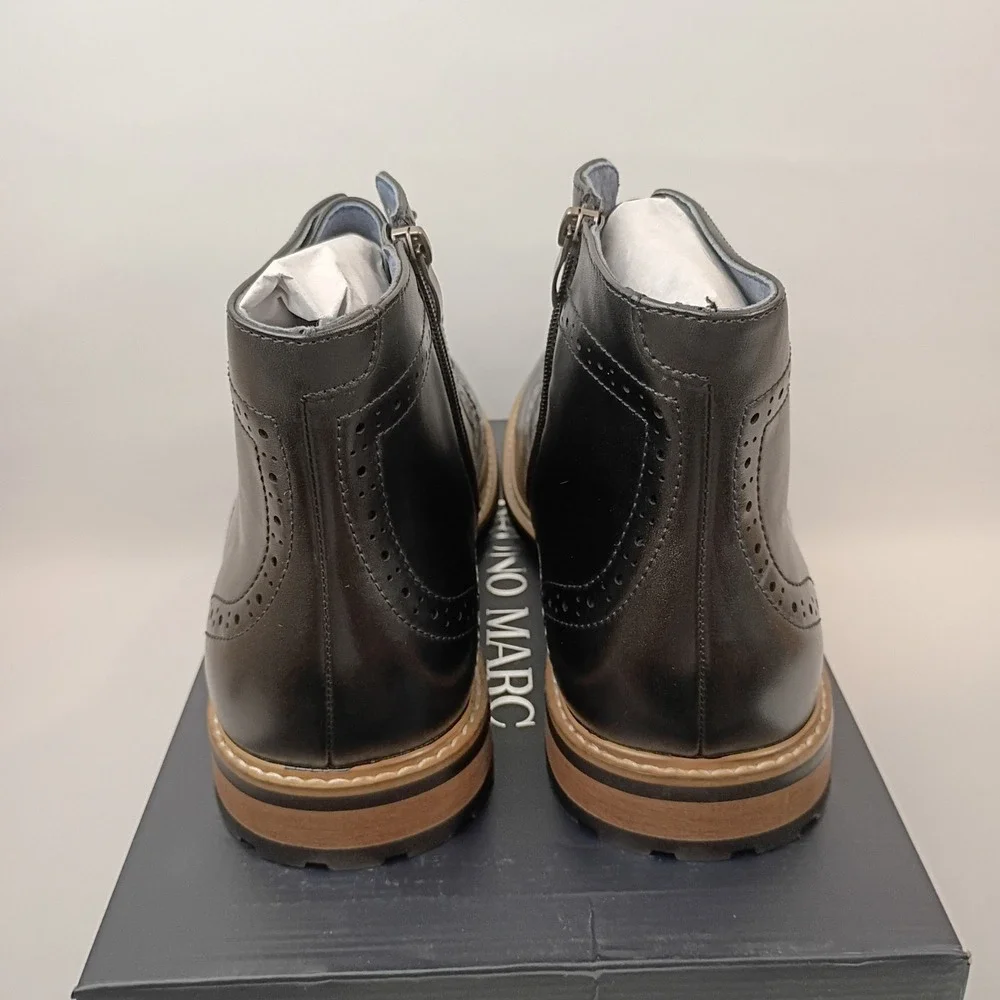 Bruno Marc Motorcycle BOOTS In Black Leather. Size 10 Men's/43.5 EU. Brand New